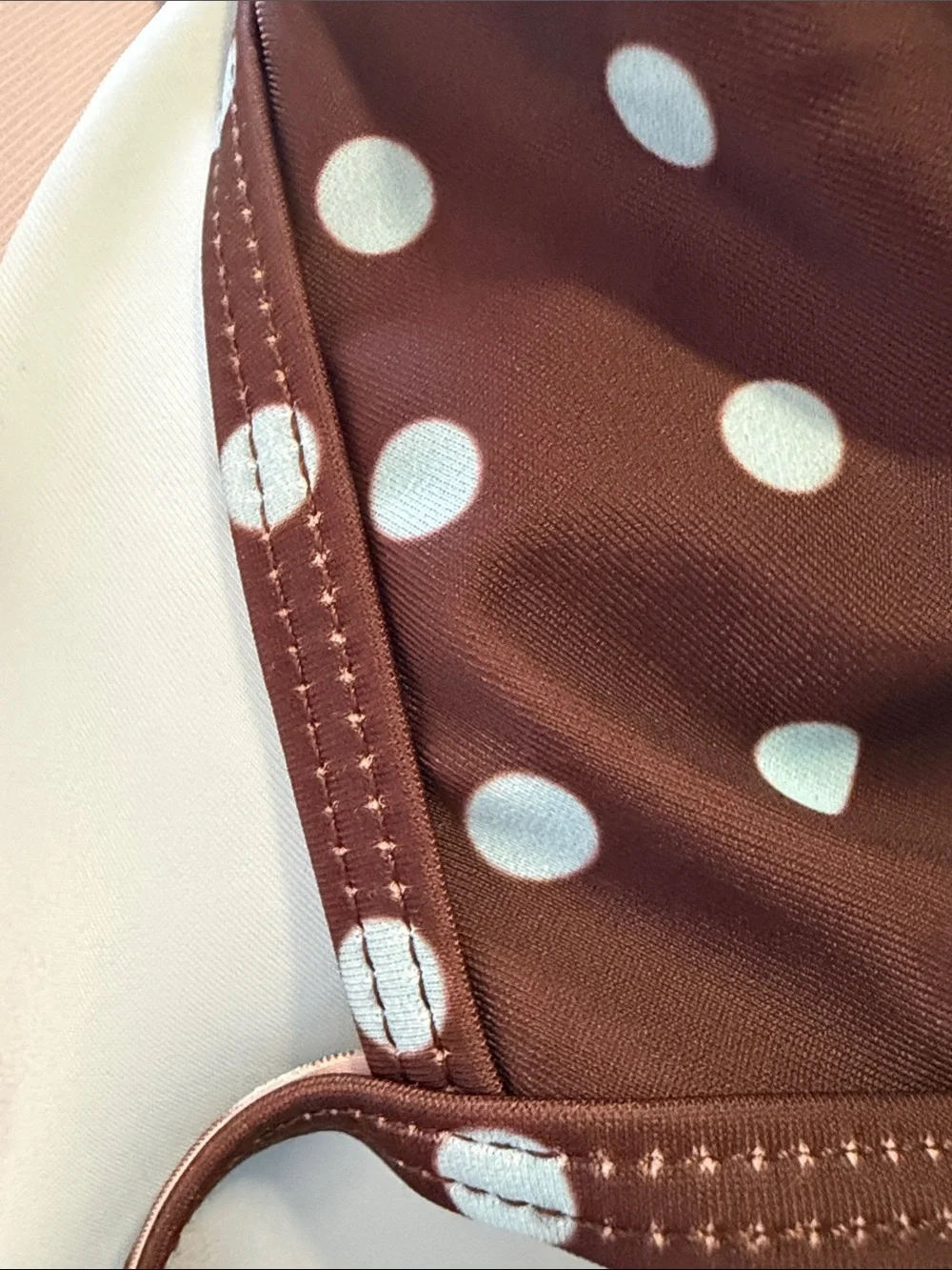 Women's Brown Bikini with Light Blue Polka Dots